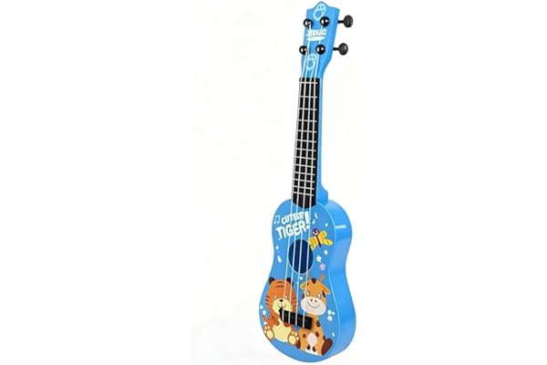 42cm Guitare Enfant Guitares et Instruments à Cordes pour Enfants, Guitare ukulélé pour Enfants avec 4 Cordes Ajustables (Bleu Profond)