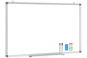 DOLLAR BOSS Lavagna magnetica grande, 90X150CM Lavagna magnetica di grandi dimensioni con pennarelli per lavagna bianca e gomma per lavagna bianca, per la scuola, la casa e l'ufficio