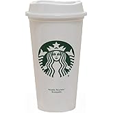 Starbucks Seyahat kupası tekrar kullanılabilir, Grande / Medium, 473 ml, beyaz
