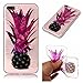 Produktbild Durchsichtig Hülle für iPhone 7 Plus (5.5 Zoll),Glitzer Hülle für iPhone 7 Plus,Leeook Noble Stylish Schön Glitzer Bling Shiny Sparkle Rose Rot Lila Ananas Gemalt Strass Muster Entwurf Weich Transparent Clear TPU Silikon Zurück Schutzhülle Tasche Crystal Hülle Handyhülle Etui Bumper Case Cover für iPhone 7 Plus (5.5 Zoll) + 1 x Schwarz Eingabestift-Rose Red Purple Pineapple