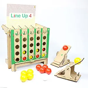 ButterflyEdufields Lineup4 Connect Shots Board Game, Bounce Balls Shots Game & 2 Mini Catapult Shooters Interactive Battle Game Family Fun Time for Kids, Pressure Relief Fidget Toys