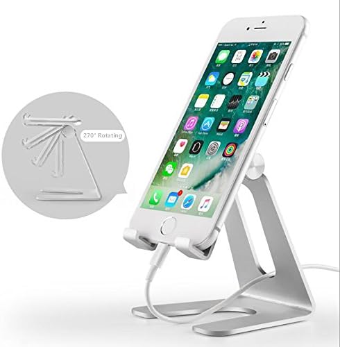 Tablet Stand, Koviti 270° Rotatable Aluminum Alloy Smartphone Tablet Desktop Holder Cradle,with Portable Adjustable Charging Dock for iPad Pro 9.7/10.5/iPad Air/Air 2, iPhone 7 Plus, 6S Plus,8, X,Samsung and More