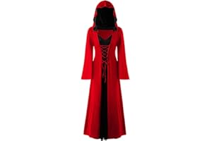 LPFNSF Vintage Witch Dress, Halloween Vampire Costume Women Plus Size, Renaissance Costume Women Medieval Dress