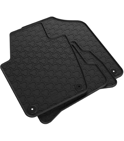 Recambo Tappetini In Gomma 3D Per VW Touareg (7L, 2002-2010) - Set Completo Anteriore E Posteriore, Su Misura Con Bordo, Colore Beige, Inodori, Con Clip