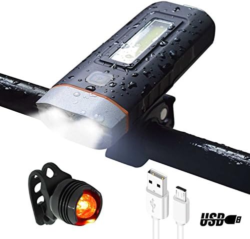 LED Bike light set, Wasafire USB Rechargeable 2* 500 Lumen Versatile Bike Front Light, Waterproof Power Bank Bicycle Light with Rear Light, 5 Modes Flashlight Camping Light with Magnetic Function