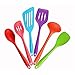 Produktbild Silikon Pfannenwender Küchenhelfer Set 6-teiliges,bestehend aus Turner,Schaumlöffel,Schöpfkelle,Löffel,Löffel Spatel,Spoon,Perfekt Küchenbesteck-Set(Bunt)