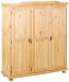 Produktbild Inter Link Alpine Living Kleiderschrank Dielenschrank Landhausschrank  Garderobenschrank Naturholz Kiefer massiv Natur lackiert BxHxT: 150 x 180 x 56 cm
