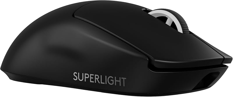 Logitech G PRO X SUPERLIGHT 2 kabellose Gaming-Maus, West Europa Verpackung, 60 g Pro-Grade-Maus 5 programmierbaren Tasten, 44K-DPI-Sensor, 8.000 Hz Signalrate, USB-C-Ladefunktion für PC/Mac - Schwarz