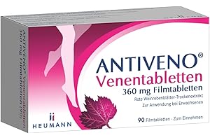 ‎ANTIVENO ANTIVENO Venentabletten von Heumann, unterstützt bei Venenschwäche mit Schwellungen, Schmerzen & Müdigkeit in den Beinen, regt die Durchblutung an, schützt vor Wassereinlagerungen in den Beinen, 90 St