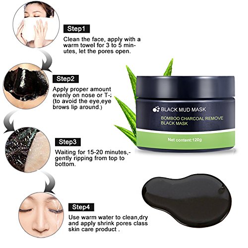 Peel off Maske,Gesichtsmaske Schwarz,Mitesser Maske,Bambuskohle Schwarz Maske,Black Head Maske,LDreamAM® Bamboo Charcoal Mitesser entfernen Maske, Reparieren Sie beschädigte Zellen, die Feuchtigkeit der Haut hinzufügen,Mitesser Entferner Tiefenreinigung Peel Off Maske Bambuskohle Schlamm-Gesichtsmaske - 2