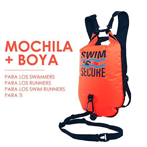 Swim Secure MOCHILA + BOYA, naranja, bolsa impermeable, 2 en uno