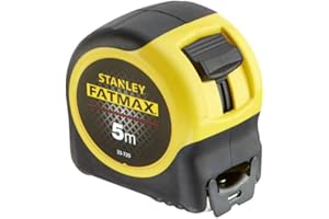 STANLEY FATMAX Mètre à Ruban 5 M - Revêtement Blade Armor - Ruban Ultra Épais - Plus Résistant - Revêtement Mylar Anti-Abrasion et Anti-Corrosion 0-33-720