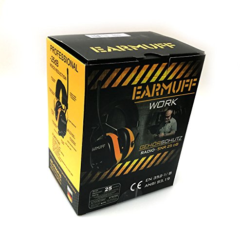25dB (in 31dB Box) Original EARMUFF Radio Kapsel Gehörschutz Kopfhörer mit SmartPhone und MP3 Anschluss , Electronic Ear Muff. Höhere Musik-Lautstärke als PELTOR und Co. und störungsfreier Empfang - 6