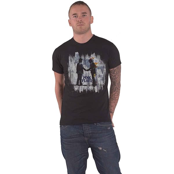 Pink Floyd "Wish You Were Here" Official T-Shirt - Men's Black Tee, Machine Greeting Graphic - View #5