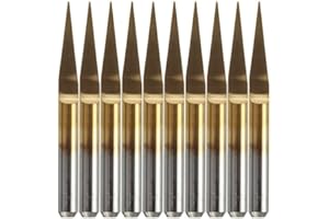 HaimoBurg 10 Pezzi incisione in Carburo Rivestito di Titanio 30 gradi,0,1 mm Punte Utensile per Router CNC con incisione di PCB