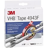 3M VHB 4943193 Adhesive Tape (Film Liner), 19 mm x 3 m, Grey