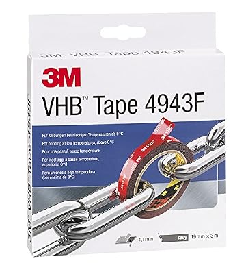 3M VHB Ruban adhésif 4943F pour basses températures dés 0 °C, Gris, 19 mm x 3 m, 1,1 mm