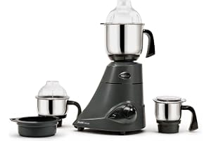 Preethi Blue Leaf Diamond Mixer Grinder, 750 Watt 3 Jars + Flexi Lid, Black | With Flexi lid, Stainless Steel jars and blades, for Perfect wet, dry and chutney Grinding across different batch sizes