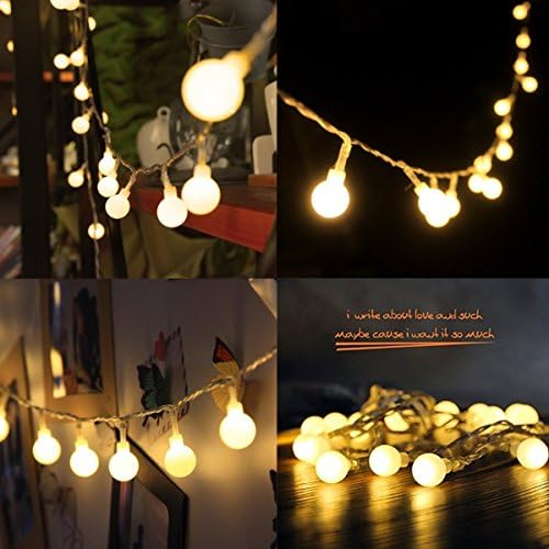 WDXD 16ft/5m 40Led Ball String Lights Fairy Starry Light For Christmas Wedding and Party suitable for indoors or outdoors -Warm white