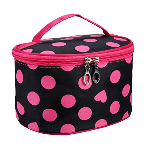 Tonsee Fashion Women Portable Cosmetic Retro Dot Pattern Beauty Makeup Hand Case Bag