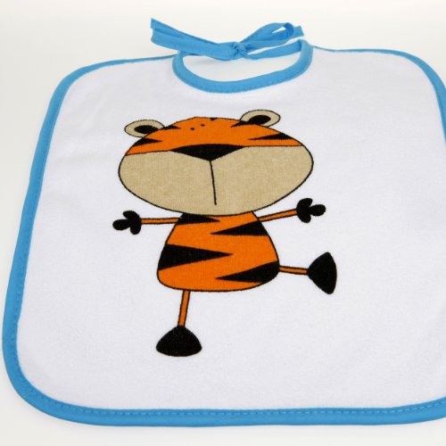 natubini Lätzchen 7-er Set, bunte Safari-Freunde, 7-Tage-Lätzchen Set aus weißem flauschigem Frottee mit Jersey-Einfassung, Einheitsgröße - 3