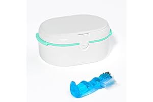 YKL Zahnersatz und Zahnersatz Bürste Zahnersatz und Halter Set, Zahnersatz mit Spiegel (Weiß)