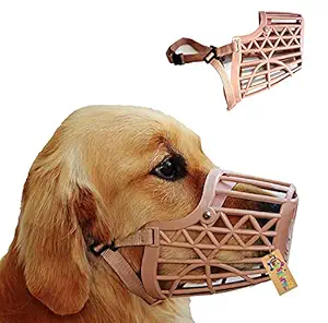 Western Era Adjustable Muzzle, Mouth Cover for Dog/Puppy (Beige) (Large)