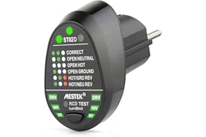 YUMILI RCD Socket Tester Automatic Neutral Circuit Polarity Detector (EU Plug)