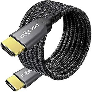 Congo 6ft High Speed Braided HDMI to HDMI Cable 24K Gold Plated 4K@60Hz 2160P 1080P Compatible for Laptop, Computers, Projector, PS3, PS4, HDTV, XBOX Etc | HDMI cable (Grey)