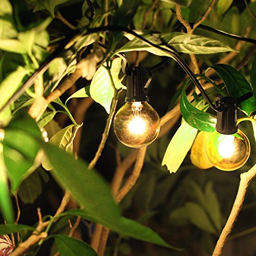 25Ft G40 Globus-Schnur-Licht,hängendes Innen- / im Freienschnur-Licht 25 G40 Glühbirne warmweiß für Bistro Pergola Hinterhof-Zelt-Markt-Café Gazebo Portal-Buchstaben-Parteien, ideal für die Terrasse, Café, Garten, Feste-Party-Dekoration - 9