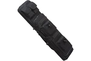 QMZDXH Waffentasche Gun Bag Futteral Gewehrtasche, Double Rifle Bag Mit Pouches Compartments, Futteral Langwaffen Waffentasche Gewehrtasche, Zum Angeln, Jagen, Schießsport Noir,85CM