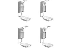 ‎ARNOMED 4x ARNOMED Desinfektionsspender mit Tropfschale, Aluminium Seifenspender für 500ml, Seifenspender zur Wandbefestigung mit langem Armhebel, Eurospender für Desinfektionsmittel, Soap Dispenser, Spender