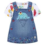 Manga corta Tuc Tuc Pichi Vaquero+Camiseta Punto NIÑA Cute Ice, Petos para Bebés, Azul (Azul 16), 56 (Tamaño del Fabricante:1M)