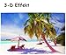 Produktbild 3-D Effekt __ Unterlage - " Karibik Strand " - 42 cm * 28 cm - Tischunterlage / Platzdeckchen / Malunterlage / Knetunterlage / Eßunterlage / Platzmatte - für Kinder & Erwachsene / kleine Schreibunterlage - Südsee - Palmen Urlaub in der Karibik - rutschhemmend