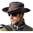 CAPICHINO Men & Women Stylish Summer Cowboy Hats Stylish Fishing Hat UV Protection Safari & Camping Travellers Bucket Hats (Brown)