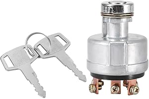 AELOA Commutateur d'allumage Commutateur de démarrage avec Pelle for conducteur de Fil à 6 bornes, 2 clés compatibles avec Kobelco SK200-3 SK200-5 SK120-5