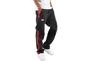 EODJXIO Pantaloni da Lavoro Elasticizzati Uomo Cotone Pantaloni da Jogging Pantaloni Cargo Estivi Pantaloni Cargo con Elastico alla Caviglia Pantaloni Tuta Leggero Sportivi con Coulisse
