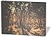Produktbild Im Wald, Gemälde Effekt, schönes und hochwertiges Leinwandbild zum Aufhängen in XXL - 120cm x 80cm, echter Holzrahmen, effektiver Pigmentdruck, modernes Design für Ihr Büro oder Zimmer