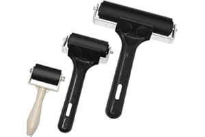 AIFUDA 3Pcs Rubber Roller Brayer Rollers Glue Roller for Ink Paint Block Stamping, Printmaking Wallpaper and Arts & Crafts (1.37, 2.36 and 3.93 Inch)