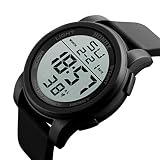 Datum Sports Armband digitale Armbanduhr, Y56 Herren Damen Army Military Digital Sport LED Wasserdicht Armbanduhr Herren Robust Big Face Elektrische Digitale Armbanduhr, schwarz
