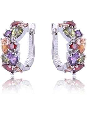 Yazilind Blendend Rhodiniert Runde Birnen Schnitt Makellos Zirkonia Klaue Kleine Creolen