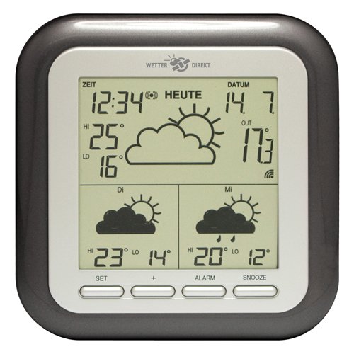 Technoline WetterDirekt Wetterstation WD 1202 mit Innen- / Außentemperaturanzeige, Wettervorhersage für 3 Tage und Wetterdaten für über 50 Regionen - 2