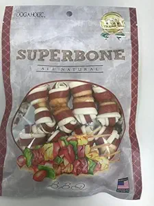 Superbone Chicken Knotted Dog Treats | 7 in 1 (BBQ, Pack of 2)