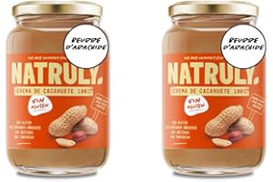 NATRULY Beurre de Cacahuète Sans Sucre, Sans Gluten et Sans Huile de Palme, 100% Naturel, 100% Végan Pack 2x500g