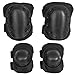 Produktbild 4x Protektoren Set Schutzausrüstung Schoner für Inline Skaten Skateboarden Rollschuhlaufen Eislaufen CS Spiele, schwarz
