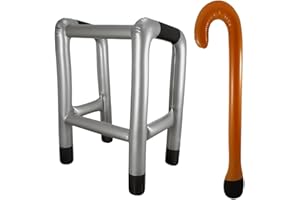 B&S TRENDZ Inflatable Zimmer Frame and Walking Stick Set - Blow Up Walking Frame - Funny Retirement Party Prop, Fancy Dress Gag Joke Toy, Inflatable Zimmer Joke Gift