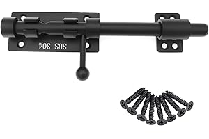 FITHACE Schieberiegel-Torriegel 304-Edelstahl-Laufriegelriegel robustes Türsicherheitsschloss verdickte Türriegel-Hardware mit Befestigungsschrauben für Scheunenzaun Schuppen Keller 20cm