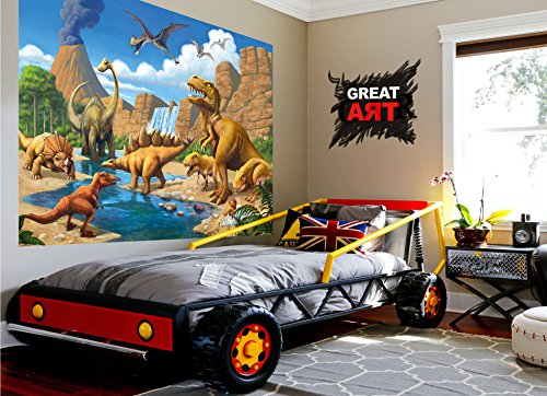 Fototapete Dinosaurier im Comic Style Wand-dekoration – Wandbild Dino Poster-Motiv by GREAT ART (210 x 140 cm) - 7