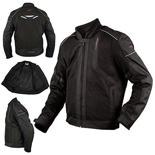 Giacca Traspirante Estiva Moto Viaggio Tessuto Protezioni CE Ventilata Nero XL