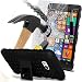 Produktbild N4U Online Nokia lumia 930 Stark Hart Stoßfest Wiederstandsfähig Schwerlasteinsatz Handyhülle mit Mit Stand and Hartglas Schützend LCD Bildschirmschutz Mit Mikrofaser Polieren Reinigungstuch and
